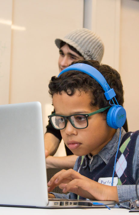 A student with special needs advances his technology skills with TechKids Unlimited
