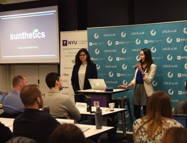 Team Sunthetics presents at their  at the end of the Startup Sprint