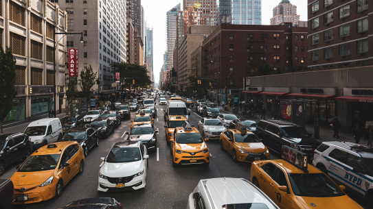 Cars on a New York City street