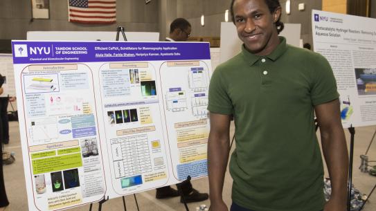 alula haile with research poster