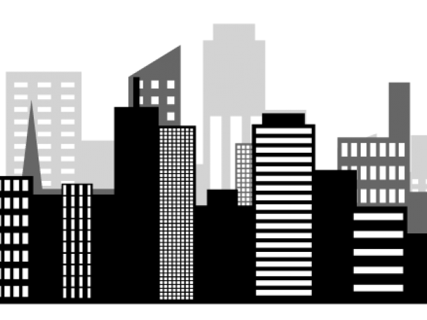 City skyline graphic