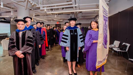 NYU Tandon faculty prepares to enter the convocation ceremony