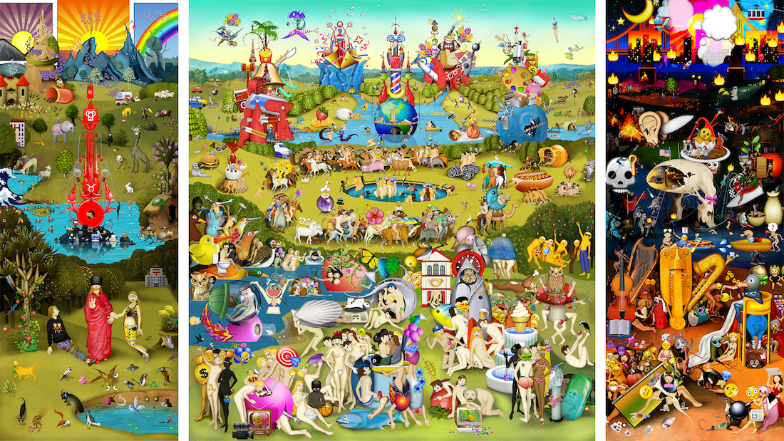 Still of artwork: "Garden of Emoji Delights"
