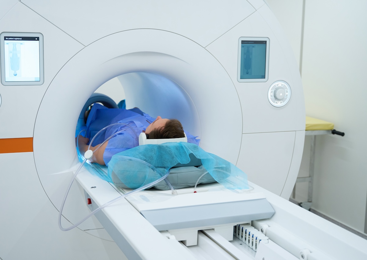 patient in an MRI machine