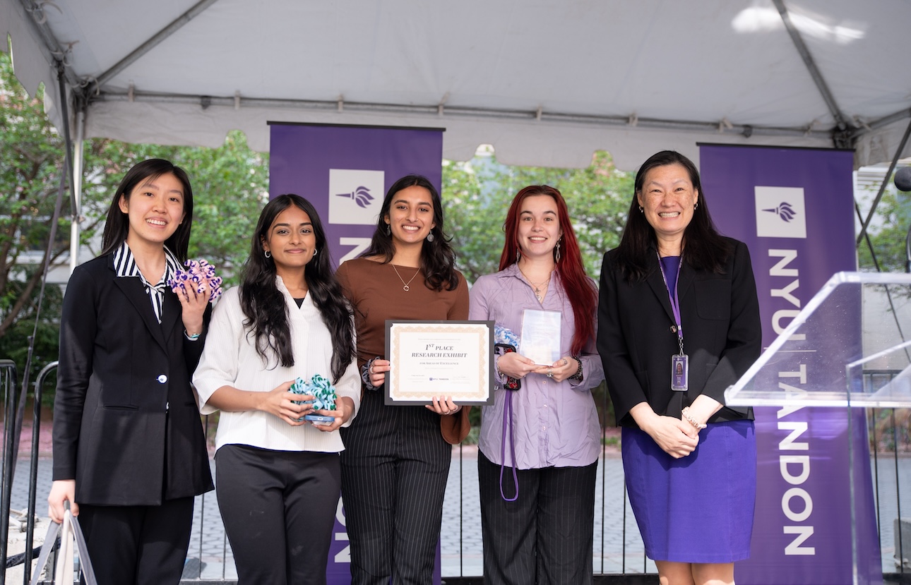 four female students with Linda Boyles 