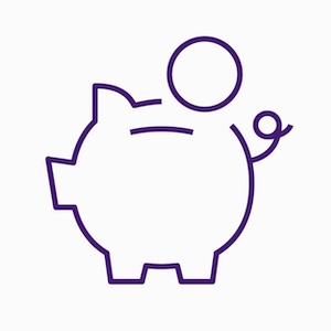 coin going into piggybank