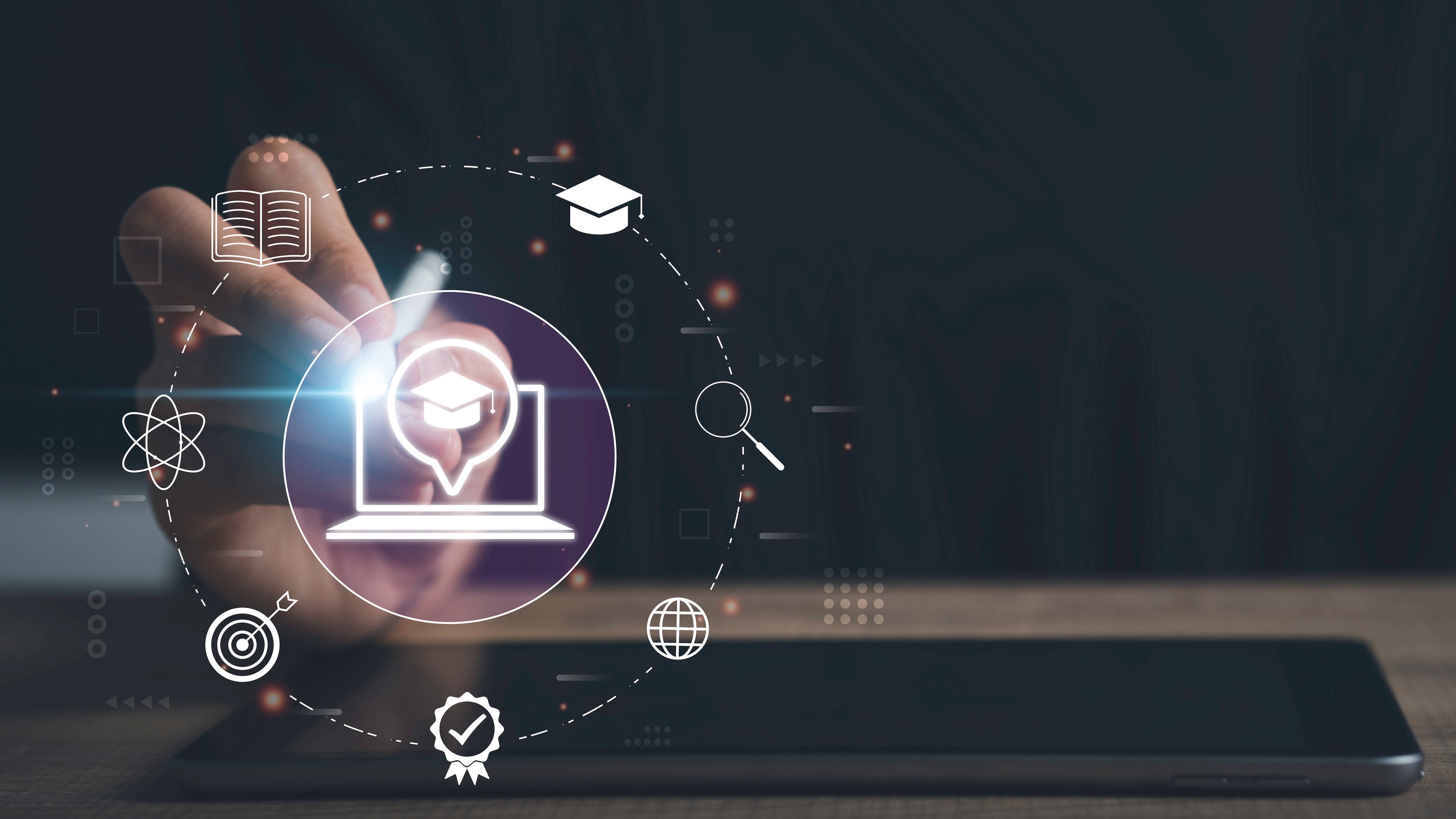 Course education online or E-learning concept