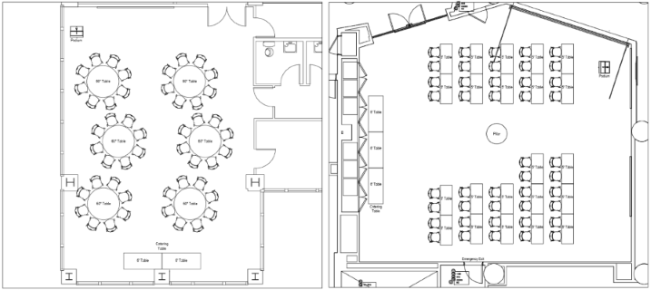 Event space setup diagram examples