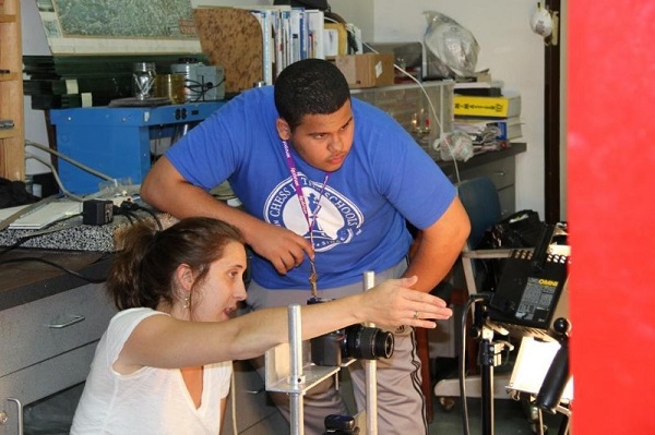 Sophia Mercurio, a research fellow in the Civil and Urban Engineering department mentored ARISE student Vicente Gomez in 2015. Photo source: Vicente Gomez