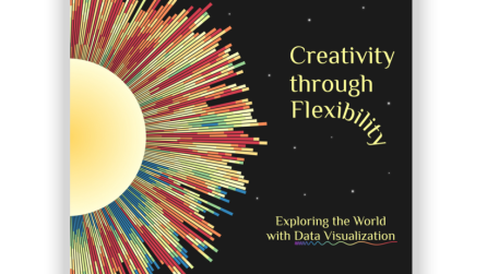 Book cover of "Creativity through Flexibility" showing a radial data visualization