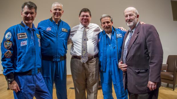 John with fellow astronauts