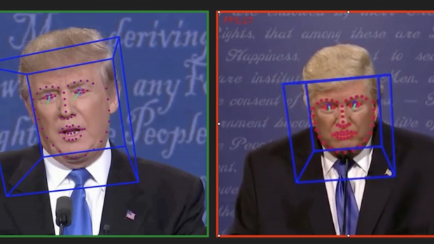 Real and Deepfake of headshots of Donald Trump