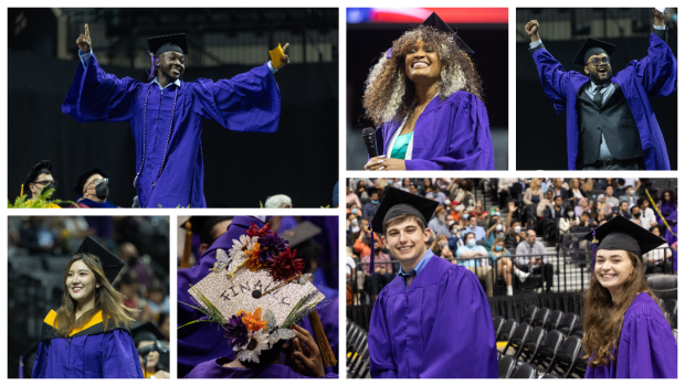 a collage of smiling graduates