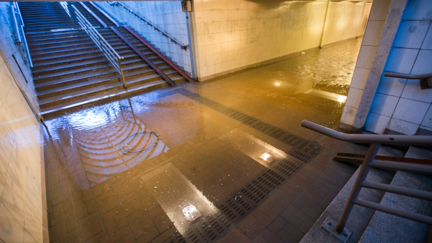 Image of flooded subway station 