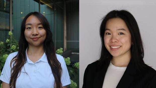 Two headshots side by side of young women.
