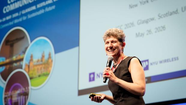 Elza Erkip giving a presentation