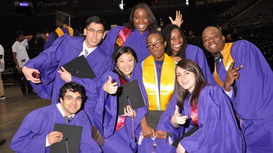 group of students in cap and gown