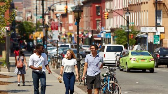 Students walking in Brooklyn