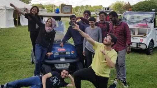 Students on AI Madness autonomous vehicle team at Intelligent Ground Vehicle Competition