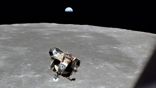 Apollo 11 lunar module in space