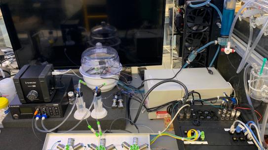 microsystem setup in a lab