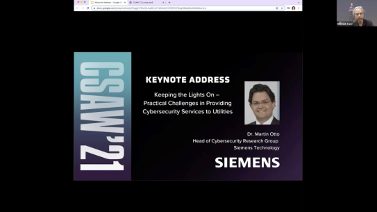 screenshot of virtual CSAW 2021 keynote