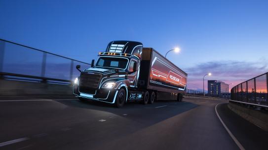 Daimler Truck on a highway