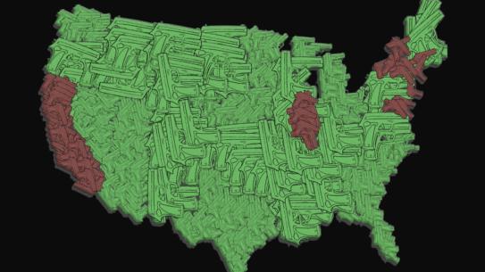 US map made of guns