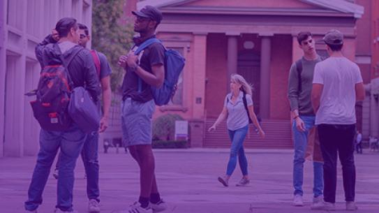 Students hanging out on Campus