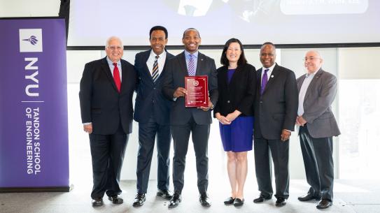Tandon alumni honored and presented with award