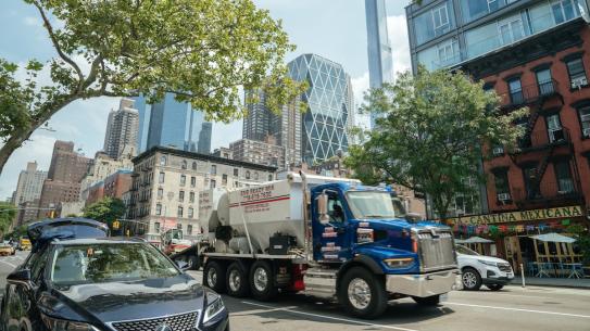 a truck on a NYC street