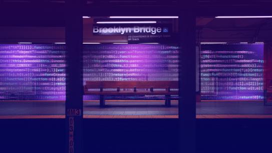 Subway station with purple code