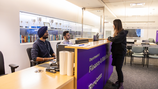 Image of FRE Front Desk with students