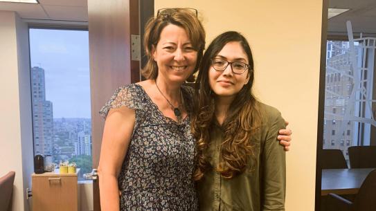 Photo of Iqra Shaikh with Dean Jelena