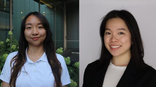 Two headshots side by side of young women.