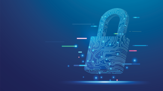 a digitized image of a lock with circuitry lines