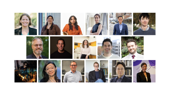 Grid of headshots of 17 new faculty members