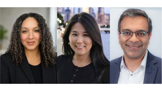 Headshots of ​Jessica Colon, Yuki Miura, ​Raghuveer Vinukollu