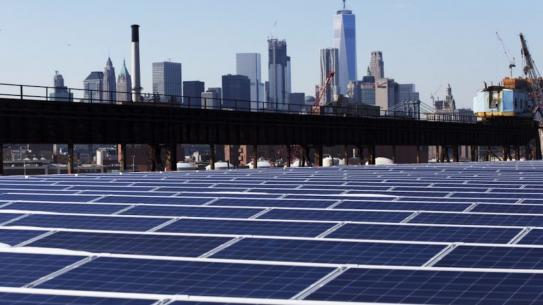 solar panels on city roof
