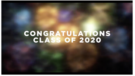 screenshot saying "Congratulations Class of 2020"