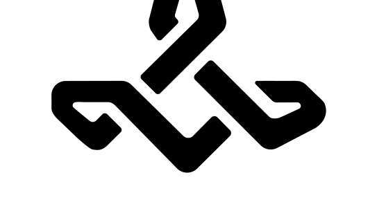 Triangular logo with team name underneath