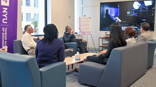 group of faculty at open house