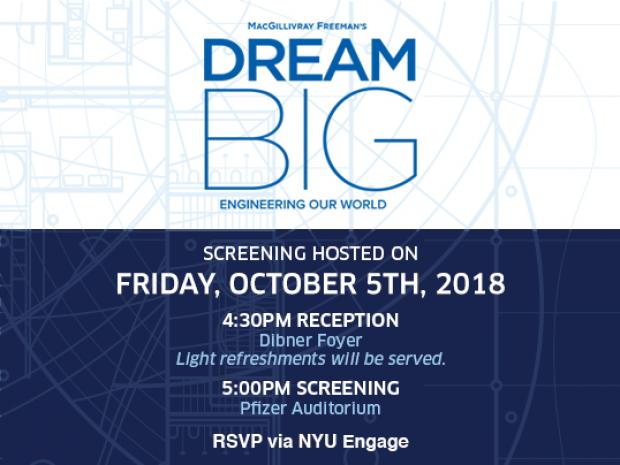 Event flyer for Dream Big Screening