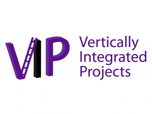 VIP graphic with ladder for one arm of the V to the left of the words Vertically Integrated Projects