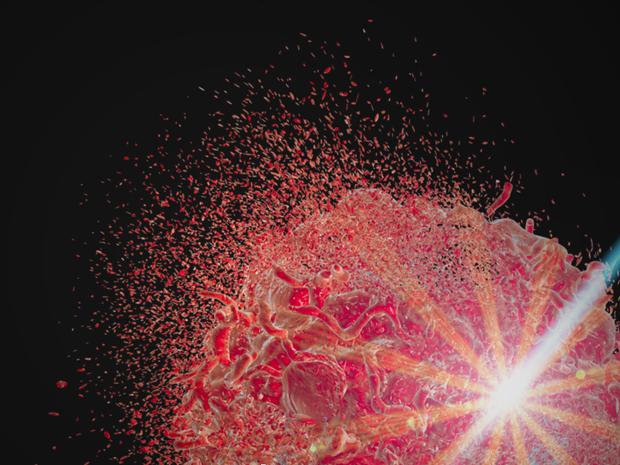 A bean of light aimed at a cell.