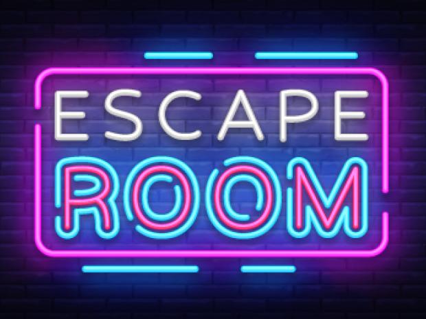 Escape Room written in neon lights