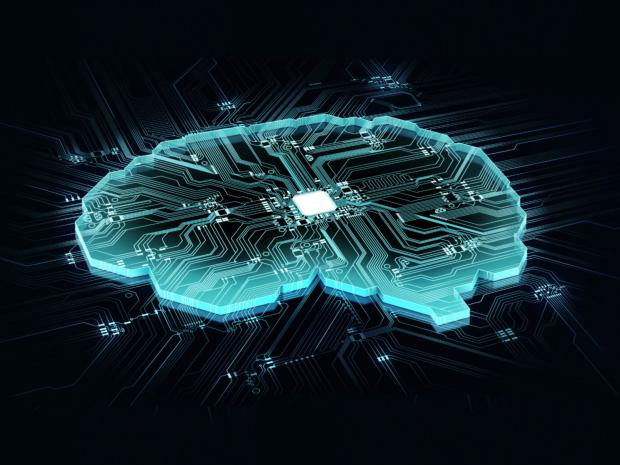 Image depicting the brain on a computer chip