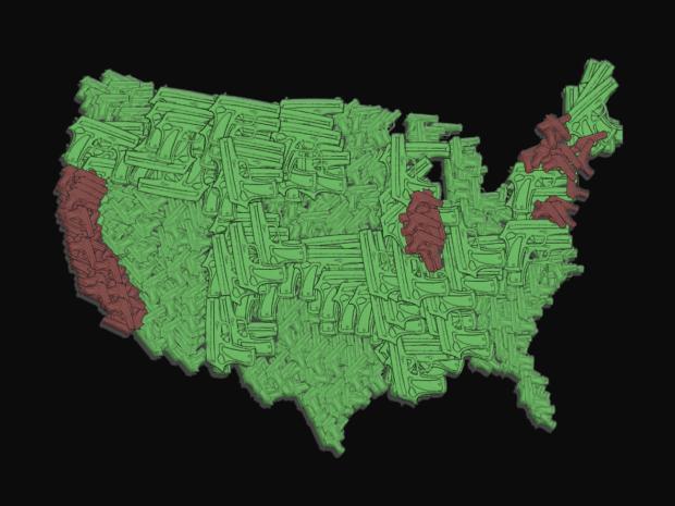 US map made of guns