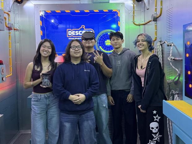 group of students at an escape room