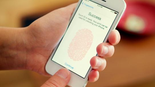 smartphone being unlocked with fingerprint